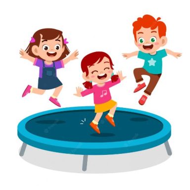 kids on trampoline