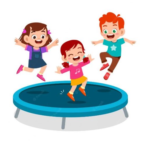 kids on trampoline